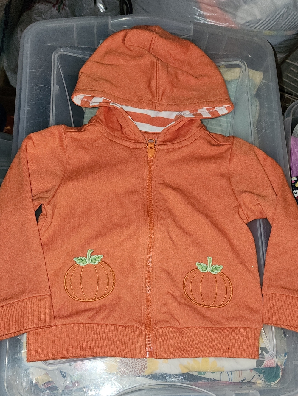 18-24 Months Gymboree Kids Pumpkin Zip Up Hoodie Jacket - Orange